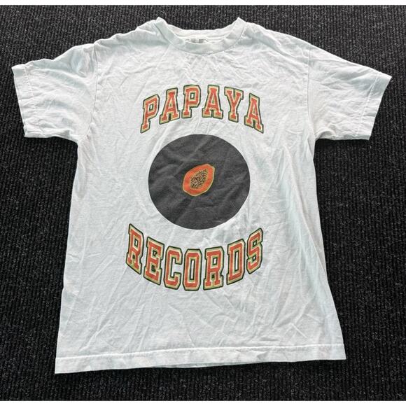 Papaya Records T-Shirt Black Graphic Music Label Tee Mens M Streetwear DJ - Picture 1 of 8